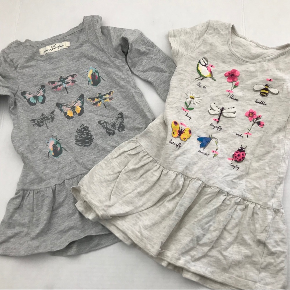 Bundle of Two toddler Girls long tee shirt dresses